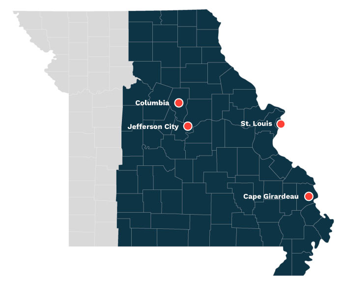 Vector Sales Missouri Territory Map